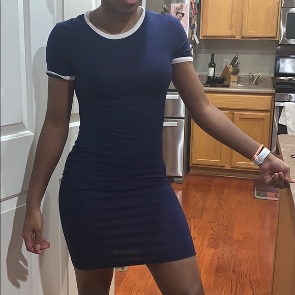 Navy blue fitted dress - Picture 1 of 1
